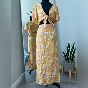 Amuse Society yellow floral maxi dress